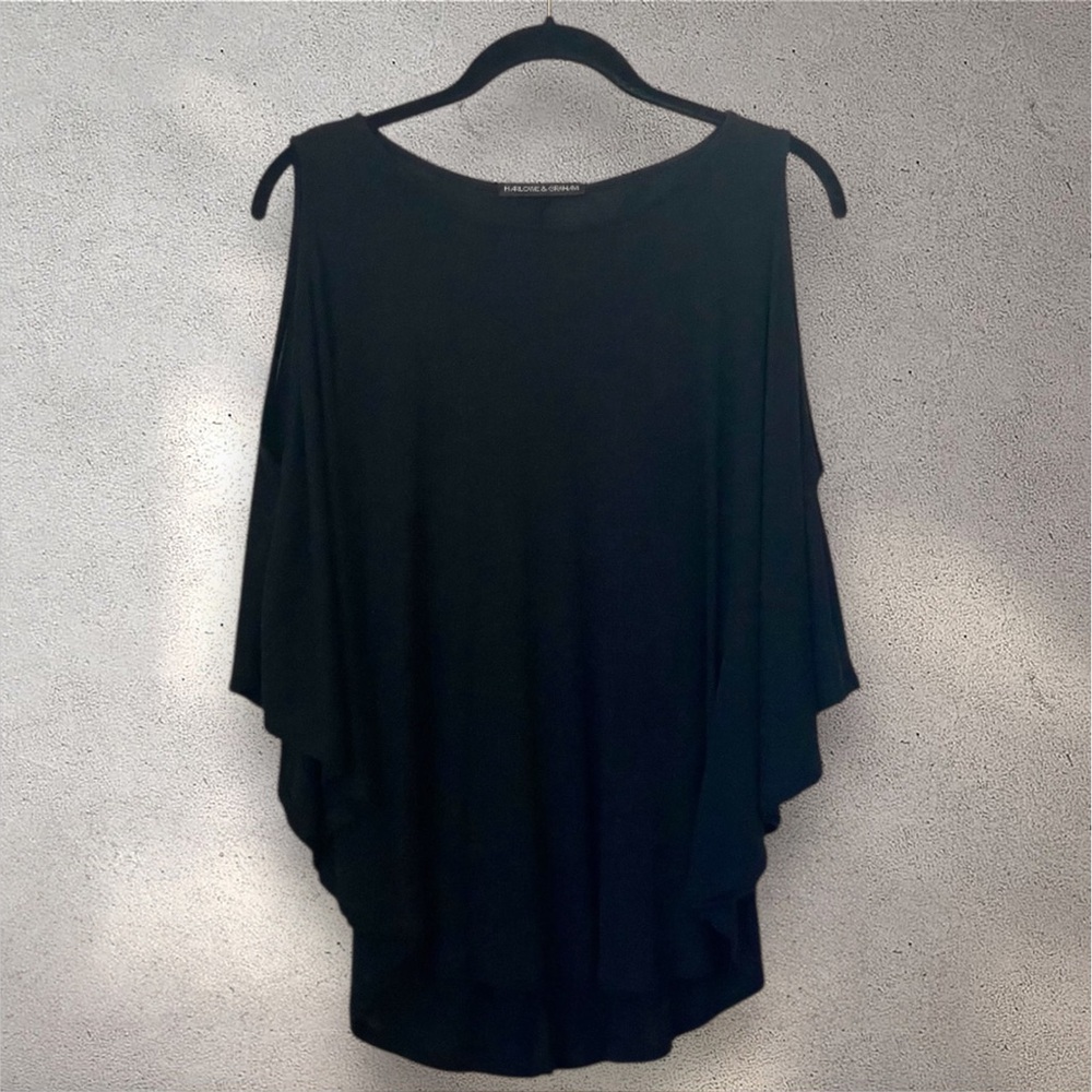 Harlowe & Graham Women’s Black Cold Shoulder Top | Size Small